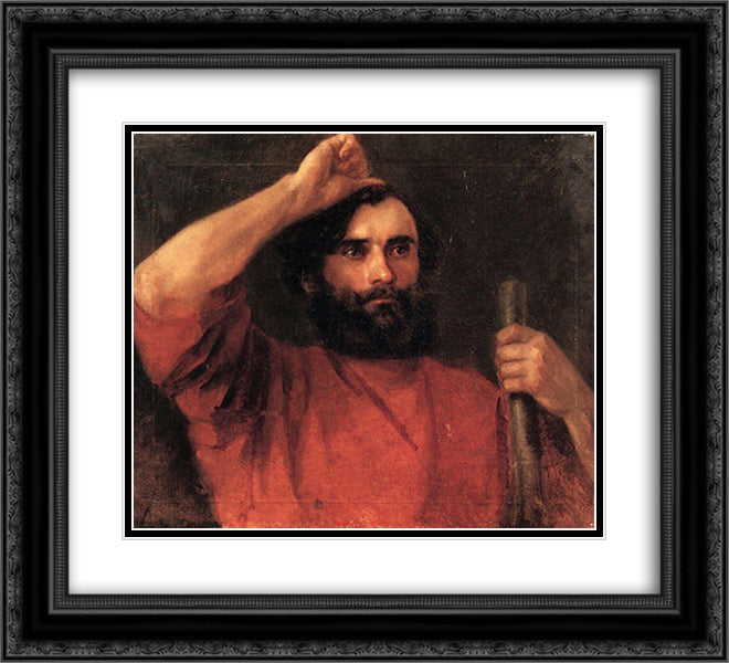 The Model 22x20 Black Ornate Wood Framed Art Print Poster with Double Matting by Bryullov, Karl