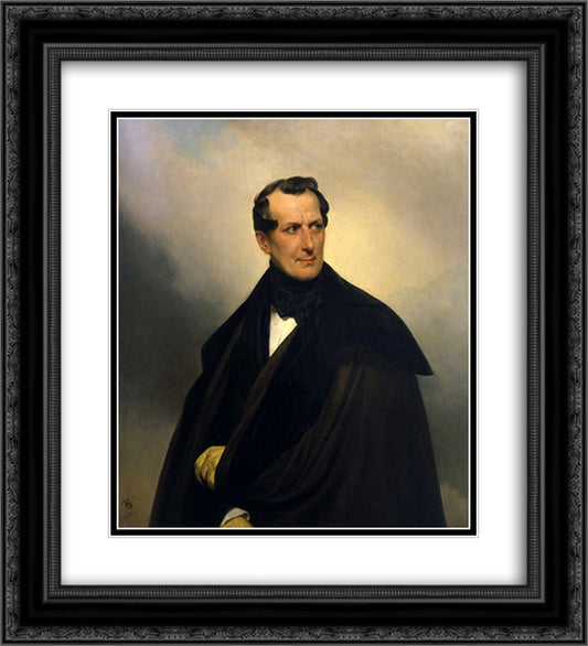 V. A. Musin-Pushkin 20x22 Black Ornate Wood Framed Art Print Poster with Double Matting by Bryullov, Karl