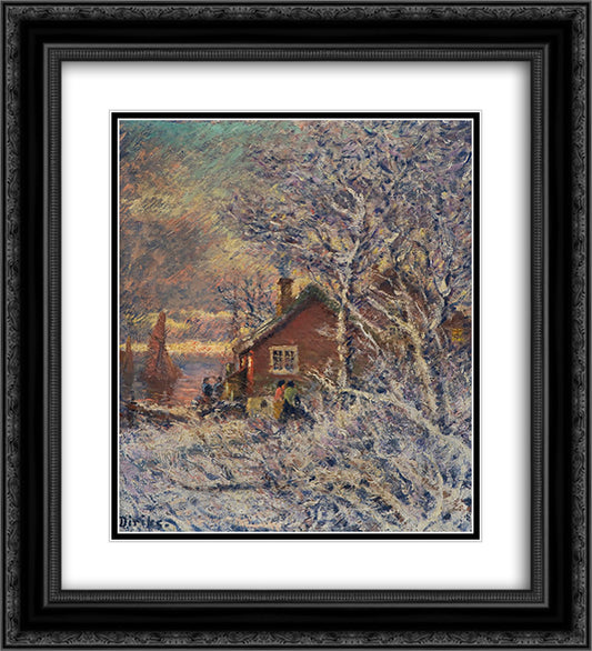 From Drobak 20x22 Black Ornate Wood Framed Art Print Poster with Double Matting by Diriks, Karl Edvard
