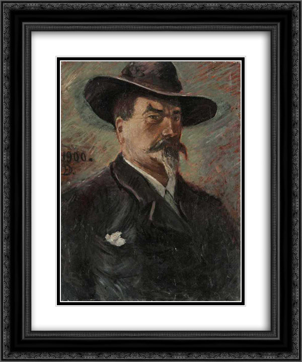 Self-Portrait 20x24 Black Ornate Wood Framed Art Print Poster with Double Matting by Diriks, Karl Edvard
