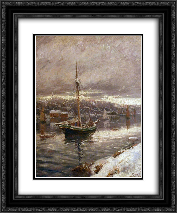 unknown title 20x24 Black Ornate Wood Framed Art Print Poster with Double Matting by Diriks, Karl Edvard