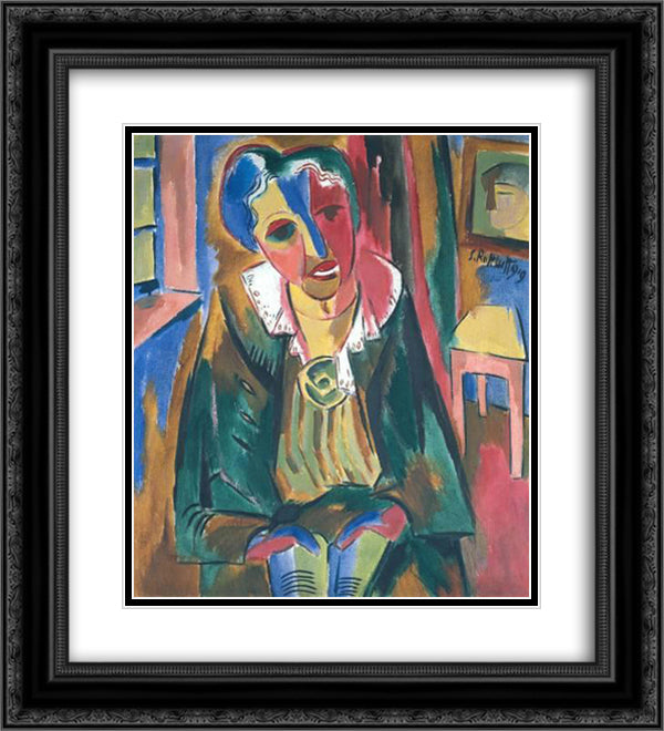 Dr Rosa Schapire 20x22 Black Ornate Wood Framed Art Print Poster with Double Matting by Schmidt Rottluff, Karl