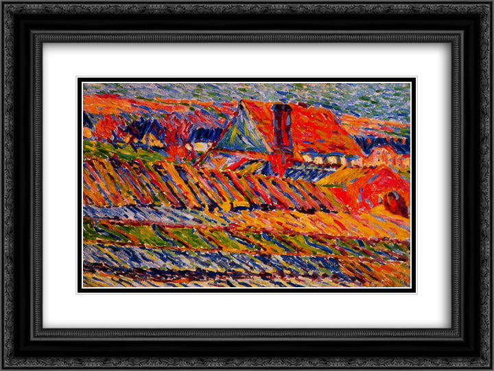 Gardening 24x18 Black Ornate Wood Framed Art Print Poster with Double Matting by Schmidt Rottluff, Karl