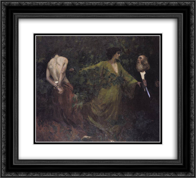 Abraham's Sacrifice 22x20 Black Ornate Wood Framed Art Print Poster with Double Matting by Ferenczy, Karoly