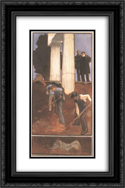 Archaeology 16x24 Black Ornate Wood Framed Art Print Poster with Double Matting by Ferenczy, Karoly