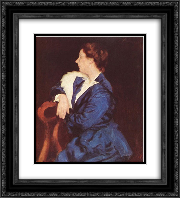 Portrait of Mrs. Sandor Ernst 20x22 Black Ornate Wood Framed Art Print Poster with Double Matting by Ferenczy, Karoly