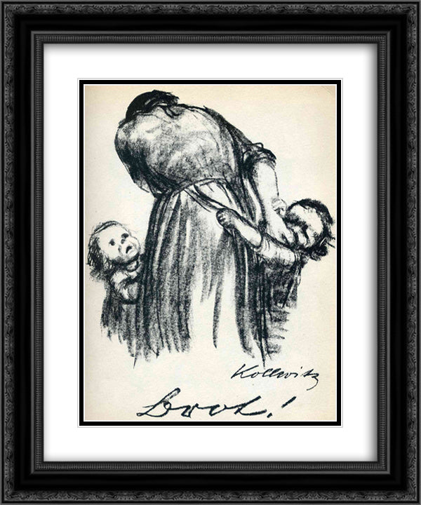 Bread! 20x24 Black Ornate Wood Framed Art Print Poster with Double Matting by Kollwitz, Kathe