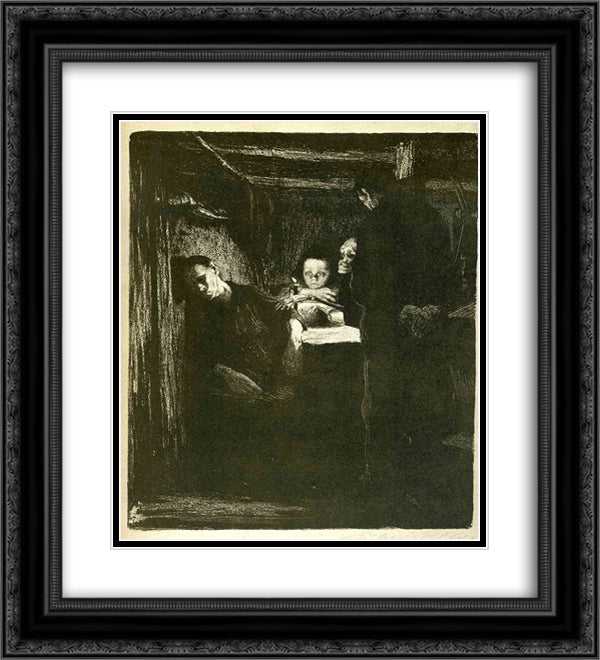 Death 20x22 Black Ornate Wood Framed Art Print Poster with Double Matting by Kollwitz, Kathe