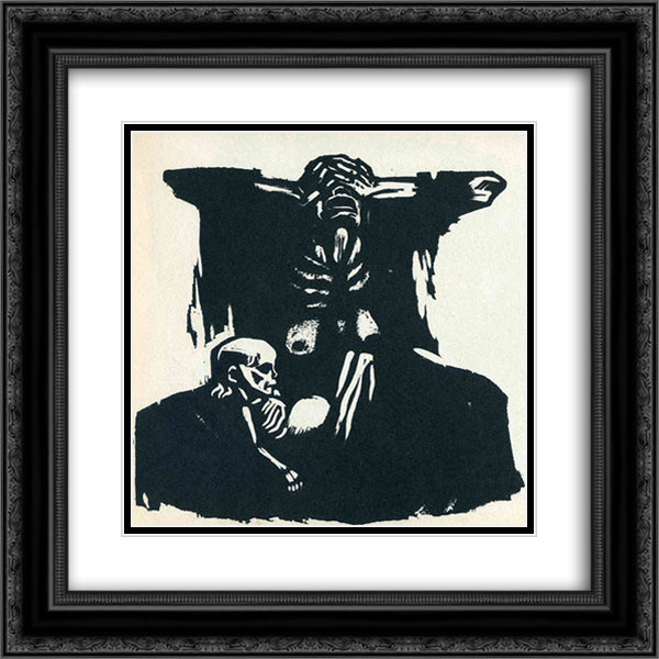 Hunger 20x20 Black Ornate Wood Framed Art Print Poster with Double Matting by Kollwitz, Kathe