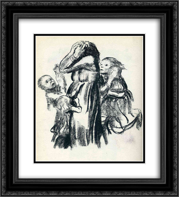 Killed in Action 20x22 Black Ornate Wood Framed Art Print Poster with Double Matting by Kollwitz, Kathe