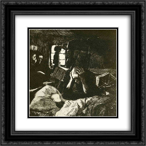 Need 20x20 Black Ornate Wood Framed Art Print Poster with Double Matting by Kollwitz, Kathe