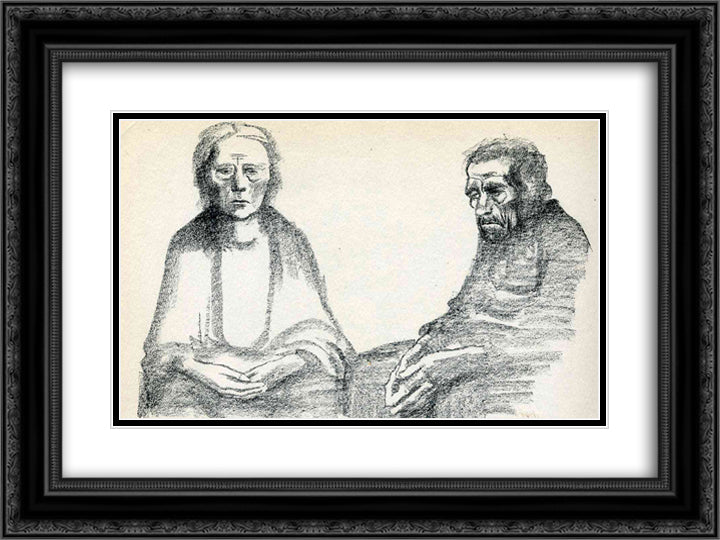 The Parents 24x18 Black Ornate Wood Framed Art Print Poster with Double Matting by Kollwitz, Kathe