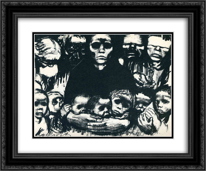 The Survivors 24x20 Black Ornate Wood Framed Art Print Poster with Double Matting by Kollwitz, Kathe