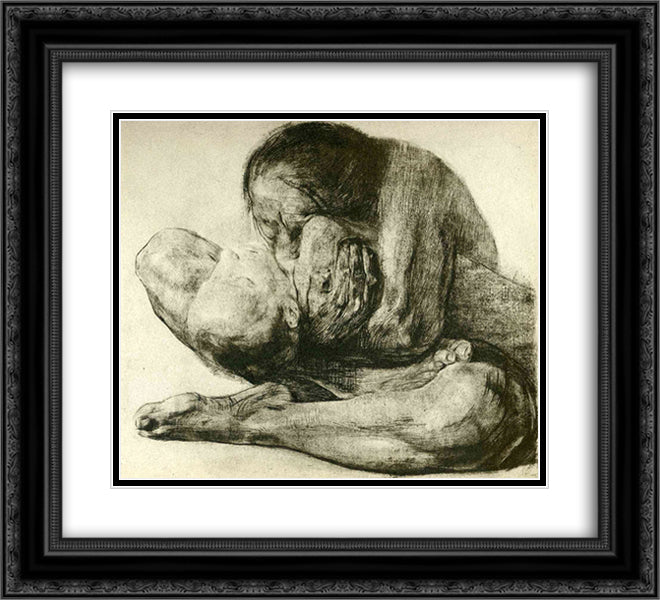 Woman with Dead Child 22x20 Black Ornate Wood Framed Art Print Poster with Double Matting by Kollwitz, Kathe