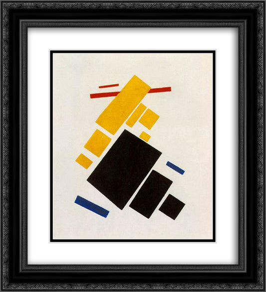 Aeroplane Flying 20x22 Black Ornate Wood Framed Art Print Poster with Double Matting by Malevich, Kazimir