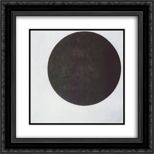 Black Circle 20x20 Black Ornate Wood Framed Art Print Poster with Double Matting by Malevich, Kazimir