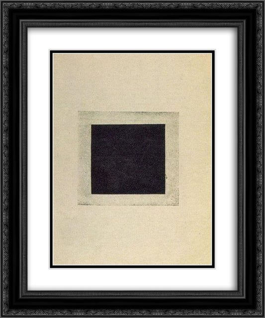 Black Square 20x24 Black Ornate Wood Framed Art Print Poster with Double Matting by Malevich, Kazimir