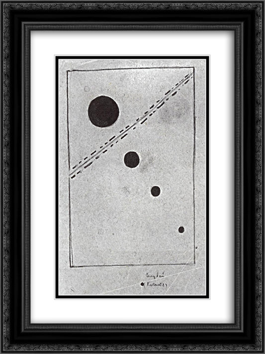 Blue Space 18x24 Black Ornate Wood Framed Art Print Poster with Double Matting by Malevich, Kazimir