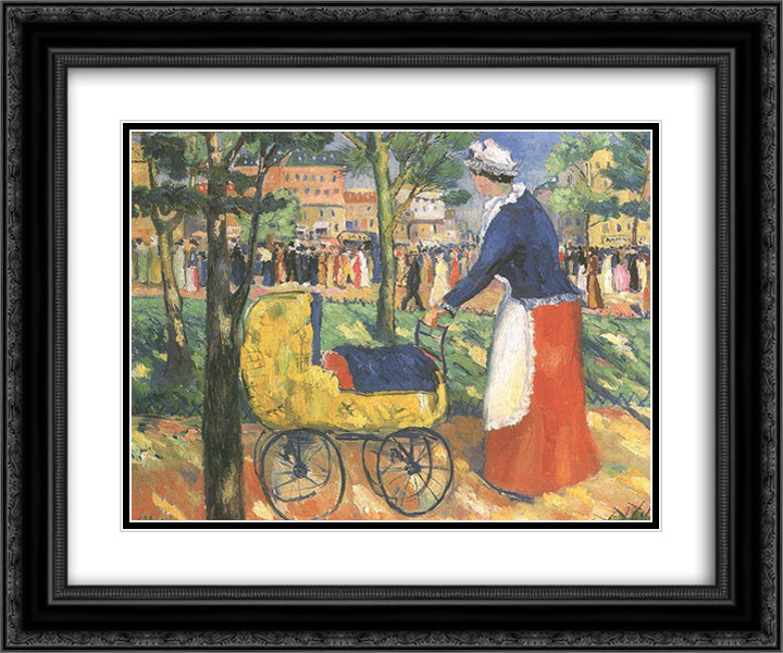 Boulevard 24x20 Black Ornate Wood Framed Art Print Poster with Double Matting by Malevich, Kazimir