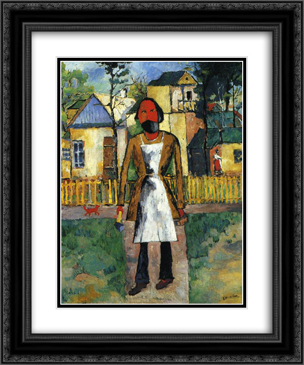 Carpenter 20x24 Black Ornate Wood Framed Art Print Poster with Double Matting by Malevich, Kazimir