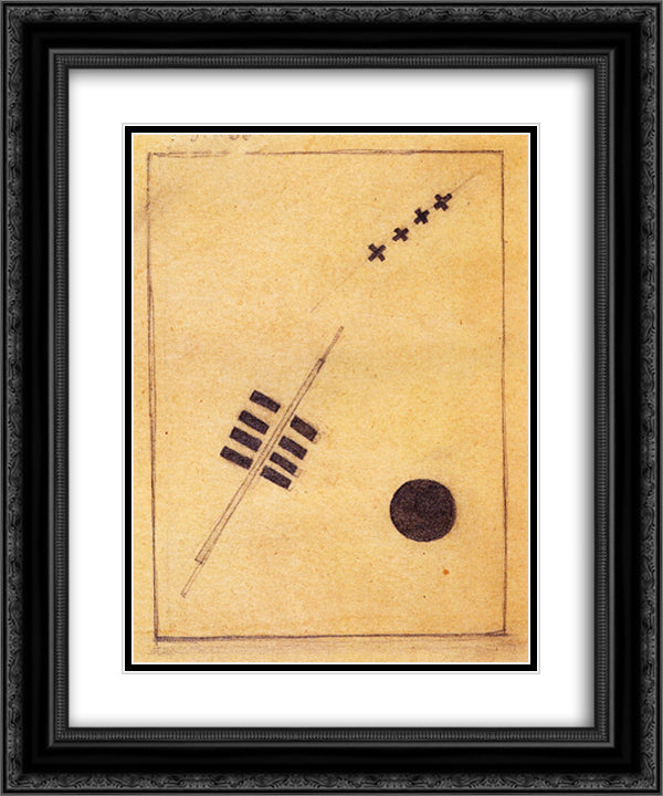Cosmos 20x24 Black Ornate Wood Framed Art Print Poster with Double Matting by Malevich, Kazimir
