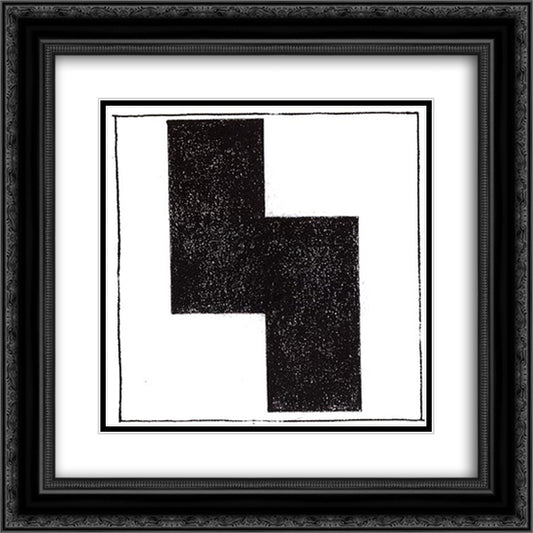 Movement Suprematist square 20x20 Black Ornate Wood Framed Art Print Poster with Double Matting by Malevich, Kazimir