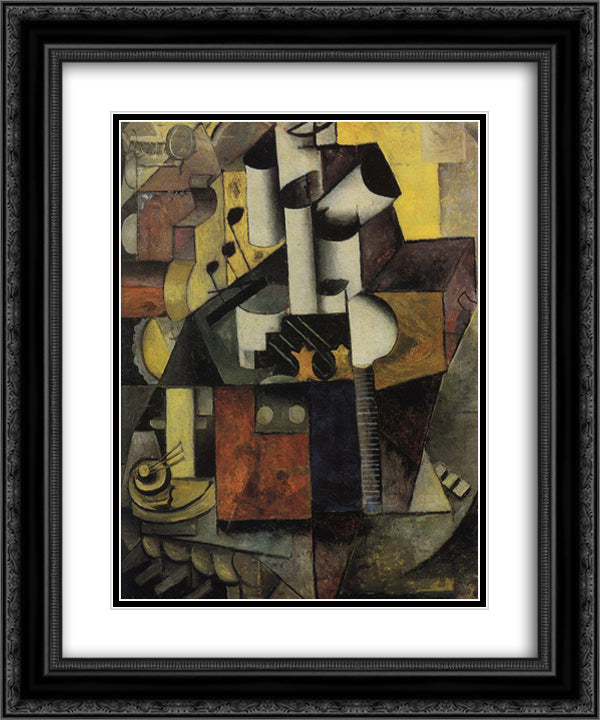 Musical instrument 20x24 Black Ornate Wood Framed Art Print Poster with Double Matting by Malevich, Kazimir