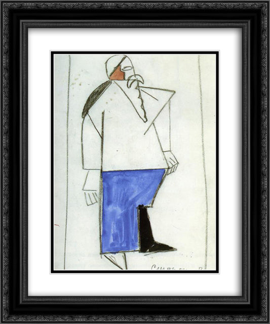 Old Timer 20x24 Black Ornate Wood Framed Art Print Poster with Double Matting by Malevich, Kazimir