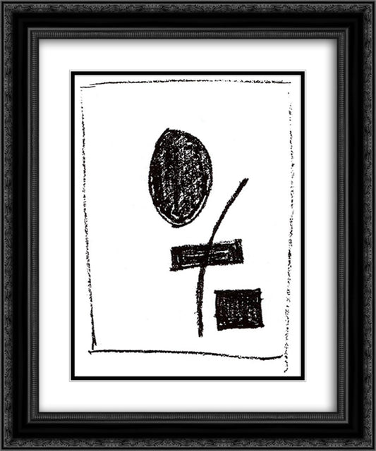 Oval, rectangle, square, curve 20x24 Black Ornate Wood Framed Art Print Poster with Double Matting by Malevich, Kazimir