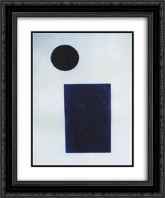 Quadrilateral and the circle 20x24 Black Ornate Wood Framed Art Print Poster with Double Matting by Malevich, Kazimir