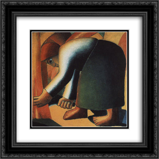 Reaper 20x20 Black Ornate Wood Framed Art Print Poster with Double Matting by Malevich, Kazimir