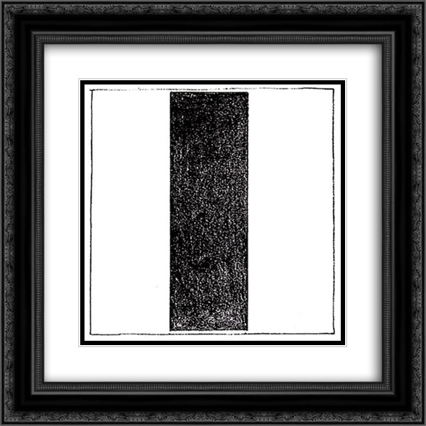 Renewal Suprematist square 20x20 Black Ornate Wood Framed Art Print Poster with Double Matting by Malevich, Kazimir