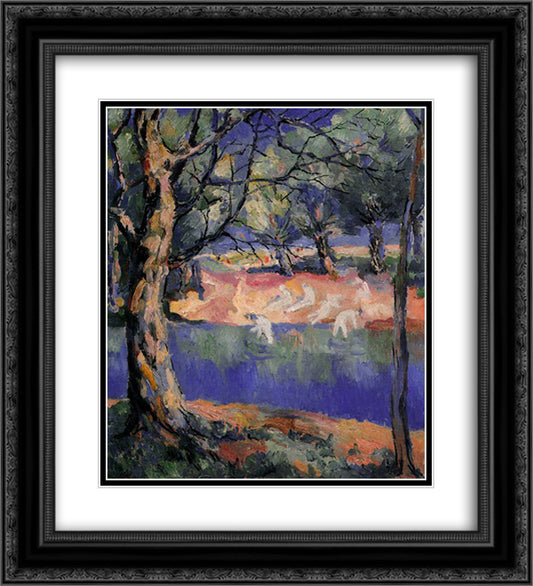 River in Forest 20x22 Black Ornate Wood Framed Art Print Poster with Double Matting by Malevich, Kazimir