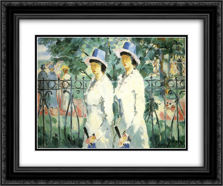 Sisters 24x20 Black Ornate Wood Framed Art Print Poster with Double Matting by Malevich, Kazimir