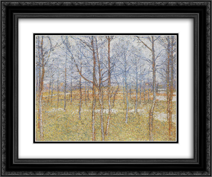 Spring landscape 24x20 Black Ornate Wood Framed Art Print Poster with Double Matting by Malevich, Kazimir