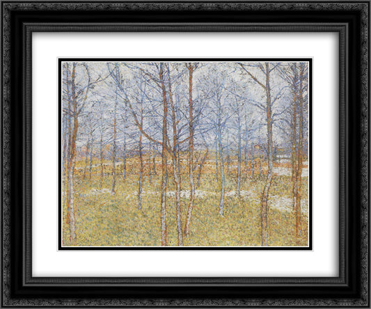 Spring landscape 24x20 Black Ornate Wood Framed Art Print Poster with Double Matting by Malevich, Kazimir