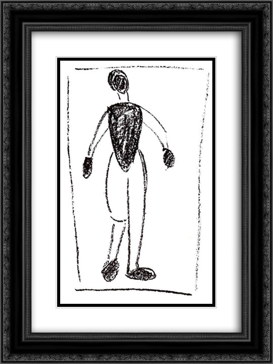 Standing figure 18x24 Black Ornate Wood Framed Art Print Poster with Double Matting by Malevich, Kazimir