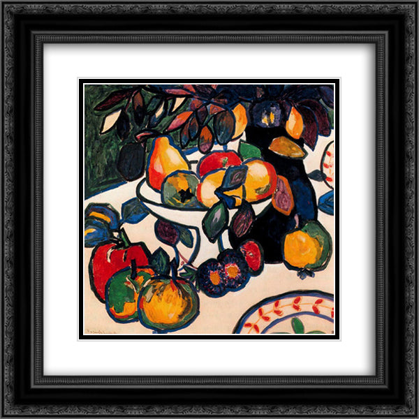 Still Life 20x20 Black Ornate Wood Framed Art Print Poster with Double Matting by Malevich, Kazimir