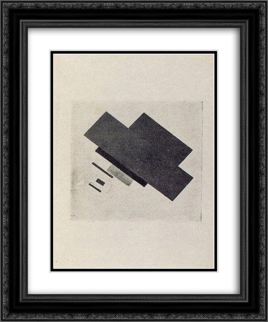 Suprematic track 20x24 Black Ornate Wood Framed Art Print Poster with Double Matting by Malevich, Kazimir