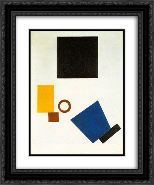 Suprematism. Self Portrait in two dimensions 20x24 Black Ornate Wood Framed Art Print Poster with Double Matting by Malevich, Kazimir