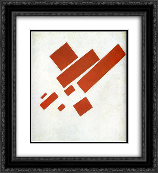 Suprematism. Two Dimensional Self Portrait 20x22 Black Ornate Wood Framed Art Print Poster with Double Matting by Malevich, Kazimir