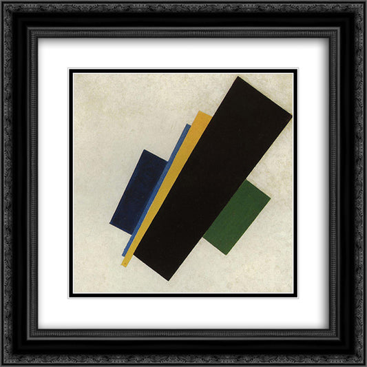 Suprematism 20x20 Black Ornate Wood Framed Art Print Poster with Double Matting by Malevich, Kazimir