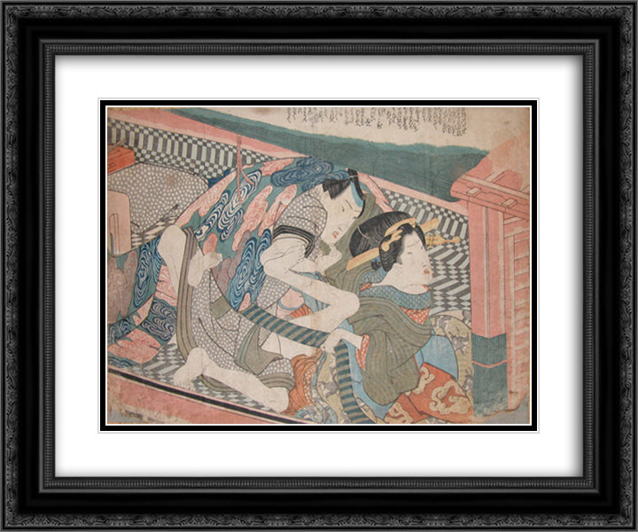 Love Boat 24x20 Black Ornate Wood Framed Art Print Poster with Double Matting by Eisen, Keisai