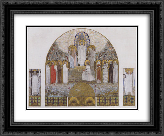 Am Steinhof Church, mosaic design for the main altar 24x20 Black Ornate Wood Framed Art Print Poster with Double Matting by Moser, Koloman