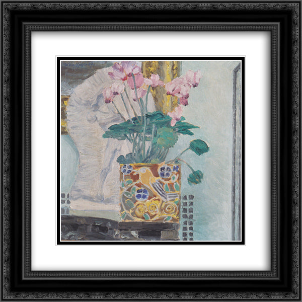 Cyclamen 20x20 Black Ornate Wood Framed Art Print Poster with Double Matting by Moser, Koloman