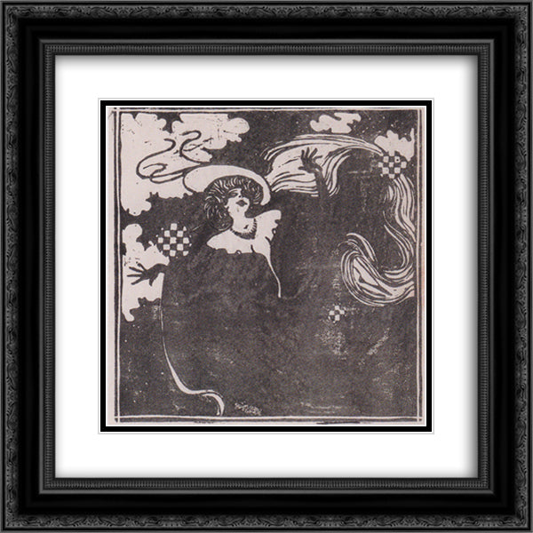 Dancer 20x20 Black Ornate Wood Framed Art Print Poster with Double Matting by Moser, Koloman