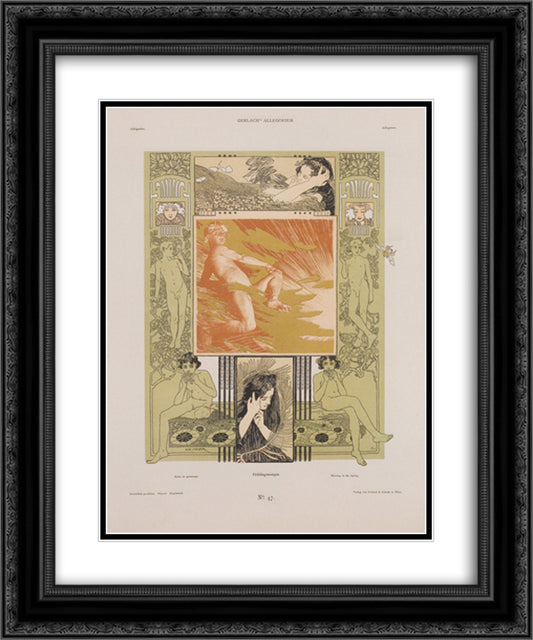 Spring morning 20x24 Black Ornate Wood Framed Art Print Poster with Double Matting by Moser, Koloman