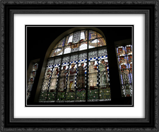 Steinhoch church in Vienna 24x20 Black Ornate Wood Framed Art Print Poster with Double Matting by Moser, Koloman