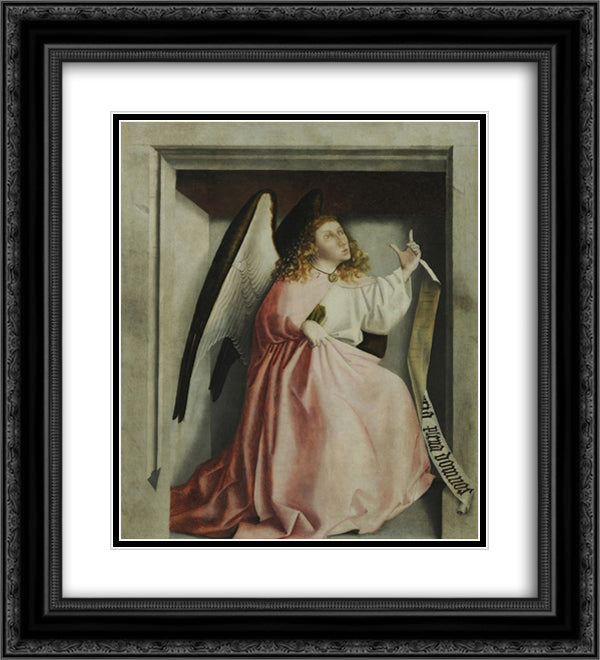 Angel of Annunciation 20x22 Black Ornate Wood Framed Art Print Poster with Double Matting by Witz, Konrad