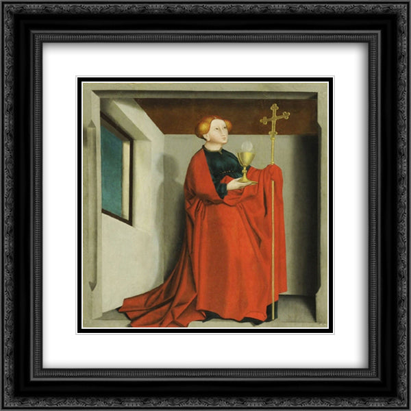 Ecclesia 20x20 Black Ornate Wood Framed Art Print Poster with Double Matting by Witz, Konrad